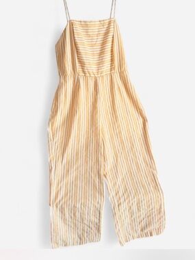 Sienna Sky Yellow Striped Linen Jumpsuit